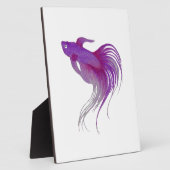 Plaque Photo Aquarelle violette Betta Fish (Côté)