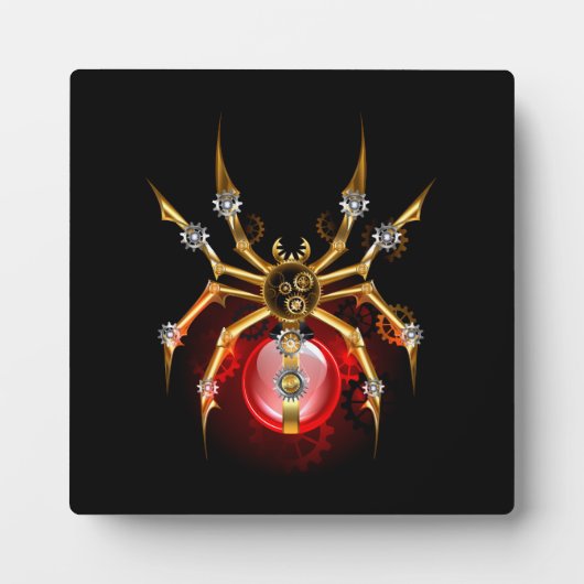 Plaque Photo Araignée en vapeur noire (Devant)