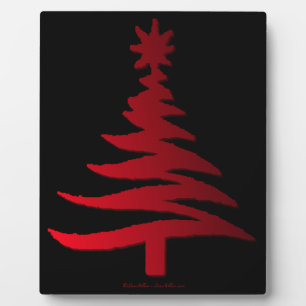 Plaque Photo Arbre de Noël Rouge