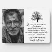 Plaque Photo Arbre familial élégant | Mémorial de conservation (Devant)