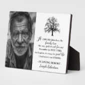 Plaque Photo Arbre familial élégant | Mémorial de conservation (Côté)