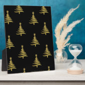 Plaque Photo Arbres de Noël en or sur noir (Côté)
