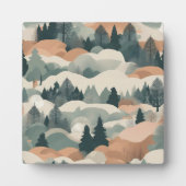 Plaque Photo Arbres et montagnes Boho Résumé Conception (Devant)