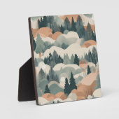 Plaque Photo Arbres et montagnes Boho Résumé Conception (Recto)