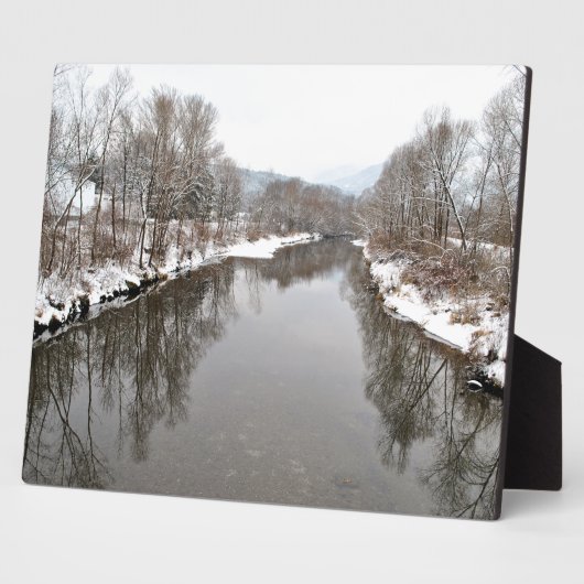Plaque Photo Arbres se reflétant dans la rivière (Côté)