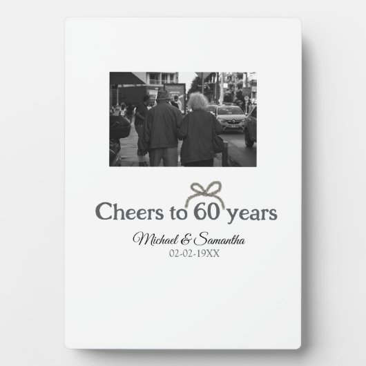 Plaque Photo Arc doré pour 60 ans de mariage (Devant)