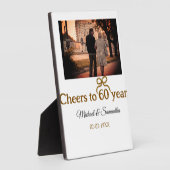 Plaque Photo Arc doré pour 60 ans de mariage  (Côté)