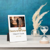 Plaque Photo Arc en or pour les 60 ans de mariage (Côté)