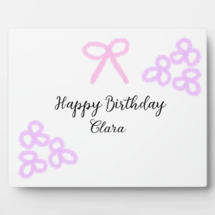 Plaque Photo Arc rose violet fleuri pastel heureux anniversaire