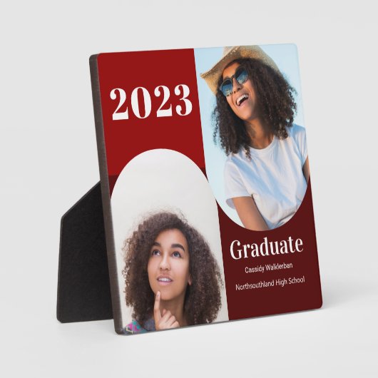 Plaque Photo Arch Red Burgundy Keepsaké Deux Diplômes Photo (Recto)