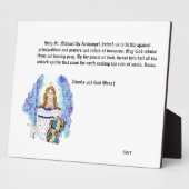 Plaque Photo Archangel Micheal avec prière (Côté)
