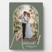 Plaque Photo Arche de mariage Photo Vert Sauge (Devant)