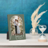 Plaque Photo Arche de mariage Photo Vert Sauge (Côté)