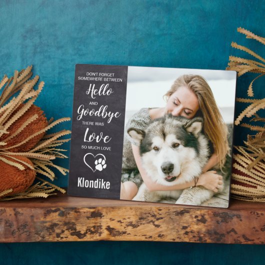 Plaque Photo Ardoise rustique Mémorial de perte d'animal Photo  (Côté)