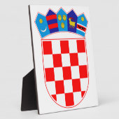 Plaque Photo Armoiries de Croatie, Emblème croate, Hrvatska (Côté)