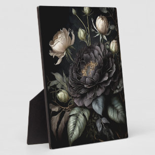 Plaque Photo Arrangement gothique Rose Fleur noire