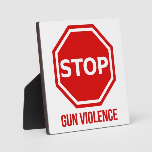 Plaque Photo Arrêter la violence armée (Recto)