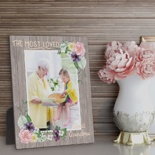 Plaque Photo Arrière-grand-mère la plus aimée, aquarelle floral