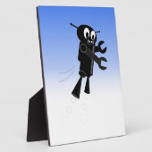 Plaque Photo Arrière - plan Black Flying Robot Blue Sky (Côté)