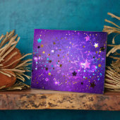 Plaque Photo Arrière - plan de feuille violet avec étoiles (Côté)
