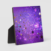 Plaque Photo Arrière - plan de feuille violet avec étoiles (Recto)