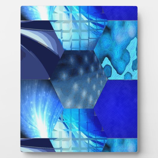 Plaque Photo Art abstrait bleu (Devant)