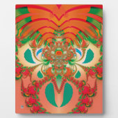 Plaque Photo Art abstrait fractal de hibou rouge (Devant)