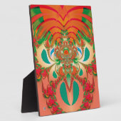 Plaque Photo Art abstrait fractal de hibou rouge (Côté)