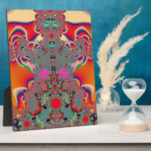 Plaque Photo Art abstrait fractal de méditation rouge
