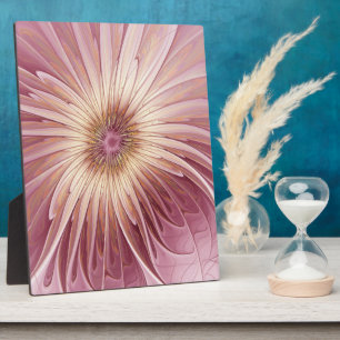 Plaque Photo Art Abstrait Fractal Fleur & Tons de Bourgogne