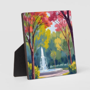 Plaque Photo Art aquarelle du feuillage d'automne du parc d'aut