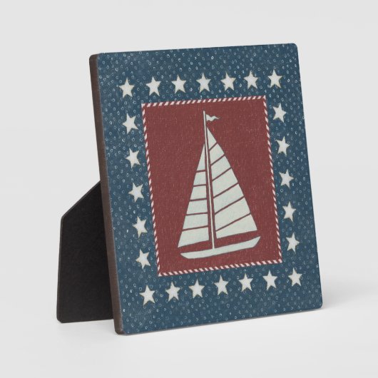 Plaque Photo Art côtier | Voilier en rouge (Recto)