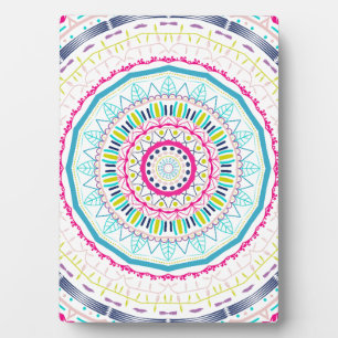Plaque Photo Art de mandala coloré vibrant