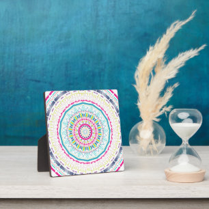 Plaque Photo Art de mandala coloré vibrant