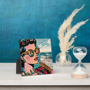 Plaque Photo Art de style BD   Femme regardant une danseuse de 