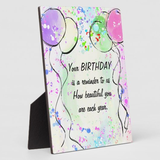 Plaque Photo Art Design d'anniversaire (Côté)