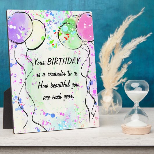 Plaque Photo Art Design d'anniversaire (Côté)