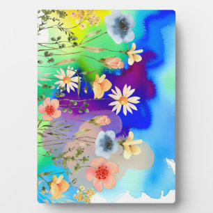 Plaque Photo Art Fleur sauvage aquarelle Floral coloré
