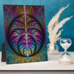Plaque Photo Art Fractal Abstrait coloré à motifs Trippy