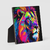 Plaque Photo Art numérique Abstrait 3d Portrait de Lion (Recto)