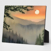 Plaque Photo Art numérique d'aquarelle de lever de soleil des A (Côté)