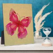 Plaque Photo Art papillon vintage rose (Côté)