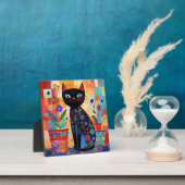 Plaque Photo Art populaire de chat noir (Insitu)