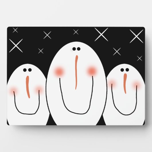 Plaque Photo Art populaire primitif Snowman (Devant)