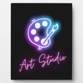 Plaque Photo Art Studio Neon Line Art (Devant)