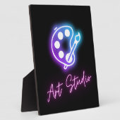 Plaque Photo Art Studio Neon Line Art (Côté)