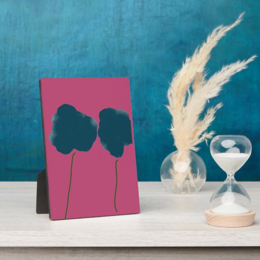 Plaque Photo Art sur les arbres avec arrière - plan rouge (Côté)