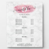 Plaque Photo Artiste de maquillage en marbre parties scintillan (Devant)