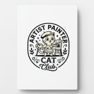 Plaque Photo Artiste Peintre Chat Chat Drôle Graphique - Artist