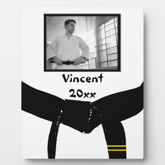 Plaque Photo Arts martiaux 2e degré Ceinture noire Garde photo (Devant)